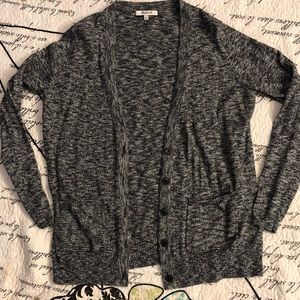 Grey and Black Marled Madewell Cardigan Sweater